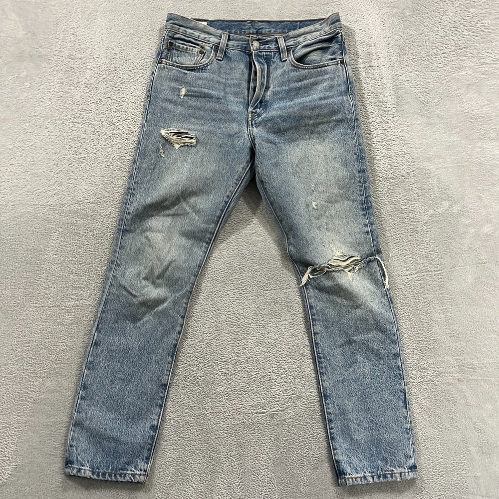 Levi's Premium 501 S Slim Straight‎ Women's Jeans 28 Distressed Western